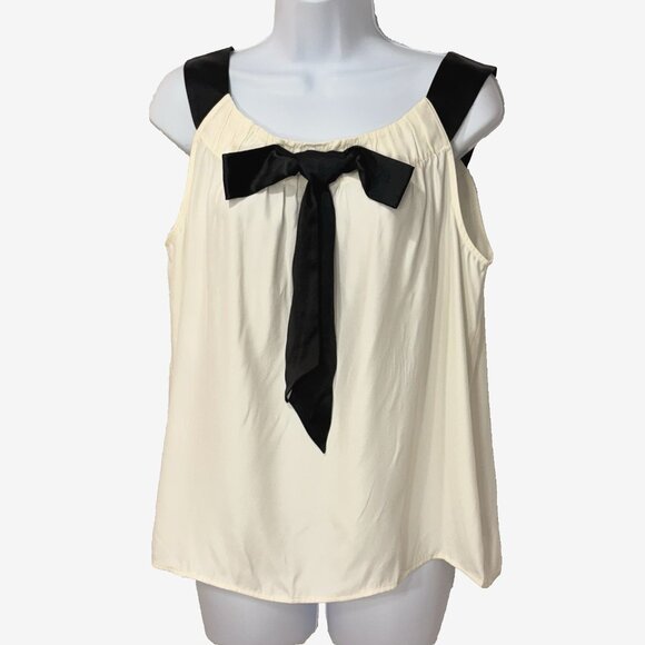 Talbots Tops - NWT Talbots Silk Sleeveless Blouse Top L Petite Bow‎ Romantic Career Colorblock